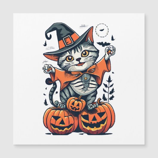 Gelukkig Halloween Heks Kat (Voorkant)