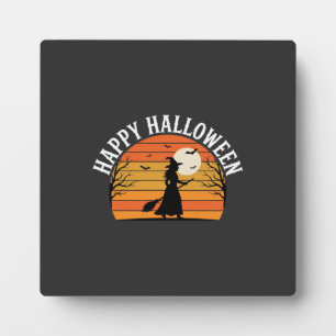 Gelukkig Halloween Heks Zonsondergang Ontwerp_1 Fotoplaat