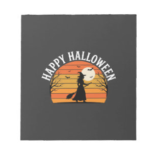 Gelukkig Halloween Heks Zonsondergang Ontwerp_1 Notitieblok