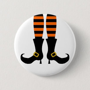 Gelukkig Halloween Heksenbeen Ronde Button 5,7 Cm
