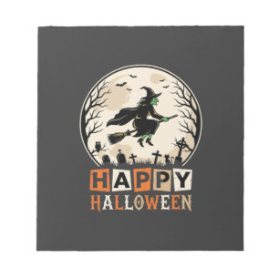 Gelukkig Halloween Heksenmaan Graf Cemetery Ontwer Notitieblok