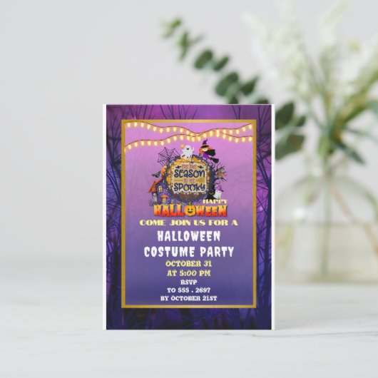 Gelukkig Halloween Het is Spooky Seizoen Viering Briefkaart (Staand voorkant)