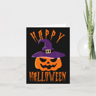 Gelukkig Halloween jack o lantaarn heks hoeden gra Kaart