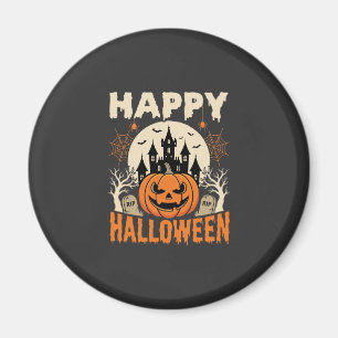 Gelukkig Halloween Jack O Lantern Spook Kasteel Magneet