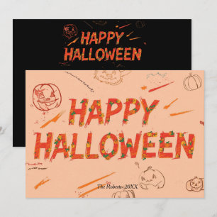 Gelukkig Halloween kaart, Minimalistische moderne
