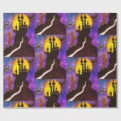 Gelukkig Halloween kasteel inpakpapier (Vlak)