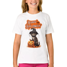 Gelukkig Halloween Kat T-Shirt – Mooie Zwarte Kat