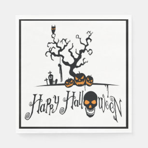 Gelukkig Halloween Kerkhof Servet