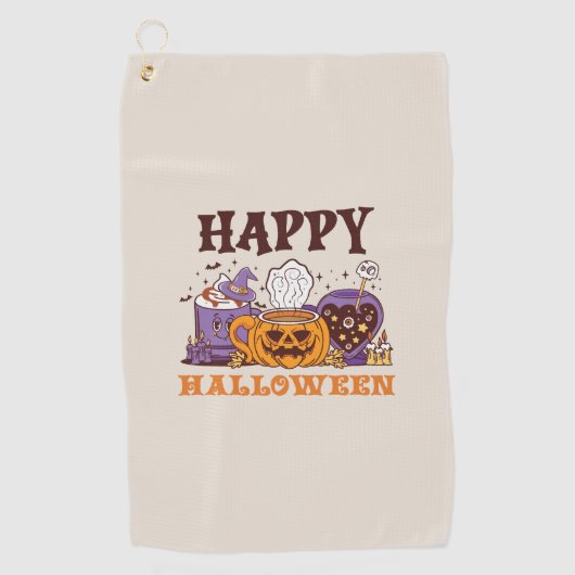 Gelukkig Halloween koffie brouwen Golfhanddoek (Voorkant)
