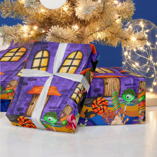 Gelukkig Halloween Kostuum Kinderfeest Viering Cadeaupapier
