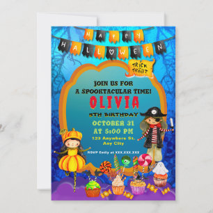 Gelukkig Halloween Kostuum kinderfeest viering Kaart