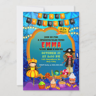 Gelukkig Halloween Kostuum kinderfeest viering Kaart