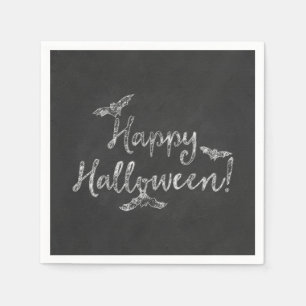 Gelukkig Halloween Krijtbord Krijt Vakantie Feest Servetten