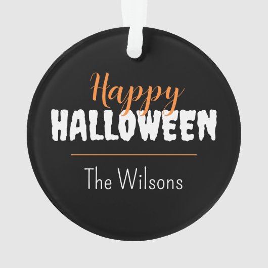 Gelukkig Halloween Kwaad Pompoen Gezicht Ornament (achterkant)