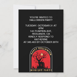 Gelukkig Halloween Middernacht Feestje Kaart