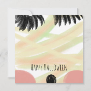 Gelukkig Halloween Mummie Handgetekend Bedankkaart