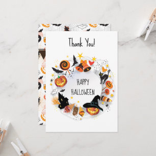 Gelukkig Halloween Nacht Feestkaart Pompoen