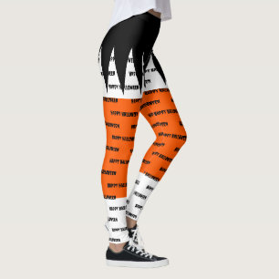 Gelukkig Halloween Oranje Zwart Persoonlijk Leggings