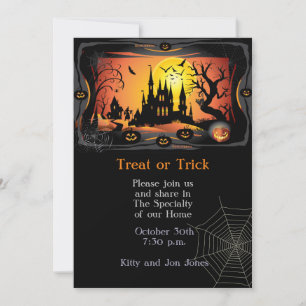 Gelukkig Halloween Party "Treat or Trick" Magisch Kaart