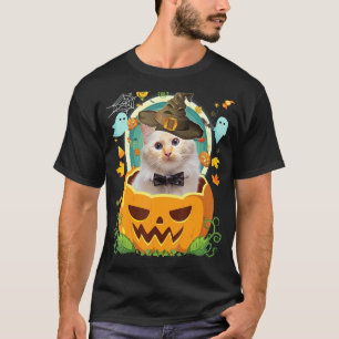 Gelukkig Halloween Pompoen Burmese Kat Heks Mutsje T-shirt