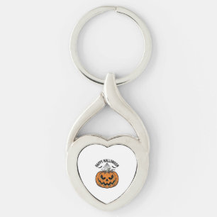 Gelukkig Halloween Pompoen Gezicht Vintage Vector Sleutelhanger