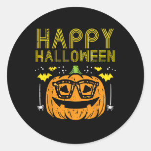 Gelukkig Halloween pompoen glazen kostuum vrouwen  Ronde Sticker