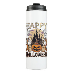 Gelukkig Halloween Pompoen Heksenhoed Geheime Kast Thermosbeker