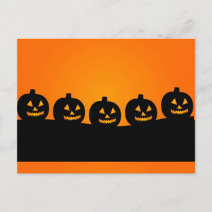 Gelukkig Halloween Pompoen Hoofden Briefkaart