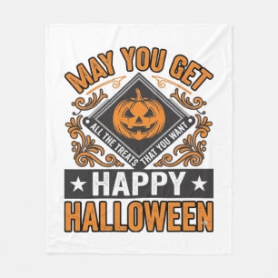 Gelukkig Halloween Pompoen Snoepjes Vintage Fleece Deken