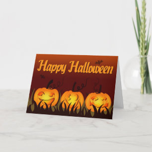 Gelukkig Halloween - Pompoenen Kaart