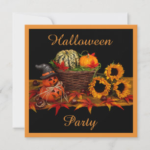 Gelukkig Halloween Pompoenen & Zonnebloemen Dubbel Kaart