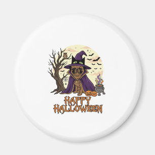 Gelukkig Halloween Pugs Heksenhoed Ketel Pompoenen Magneet