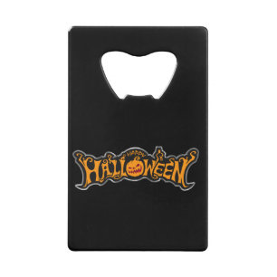 Gelukkig Halloween Ruby Eye Pumpkin Zilveren Frame Kredietkaart Flessenopener