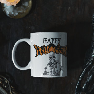 Gelukkig Halloween Scary Skelet Koffiemok