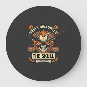 Gelukkig Halloween Schedel Mohawk Zonnebril Pompoe Grote Klok