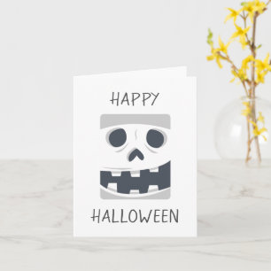 Gelukkig Halloween Skelet Gezicht Kaart