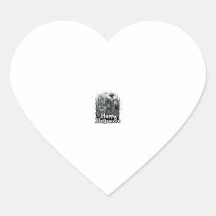 Gelukkig Halloween Skelet Lantaarn Zwarte Kat Begr Hart Sticker