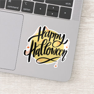 Gelukkig Halloween spinnenweb sticker
