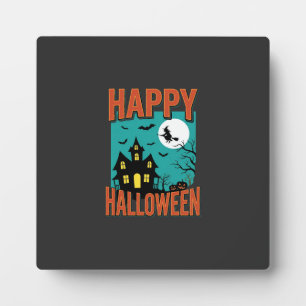 Gelukkig Halloween Spokenhuis Heks Ontwerp Fotoplaat