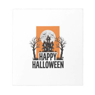 Gelukkig Halloween Spokenhuis Vintage Grafisch_1 Notitieblok