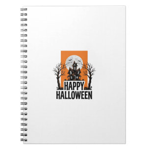 Gelukkig Halloween Spokenhuis Vintage Grafisch_1 Notitieboek