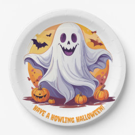 Gelukkig Halloween spook Papieren Bordje