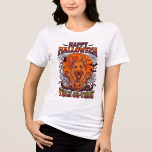 Gelukkig Halloween Trick Or Treat Duitse Herderspo Tri-Blend Shirt