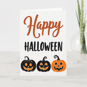 Gelukkig Halloween Trio Gezichten Kaart