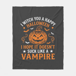 Gelukkig Halloween Vampier Pompoen Heks Hoed Vleer Fleece Deken