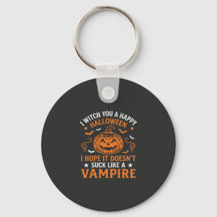 Gelukkig Halloween Vampier Pompoen Heks Hoed Vleer Sleutelhanger