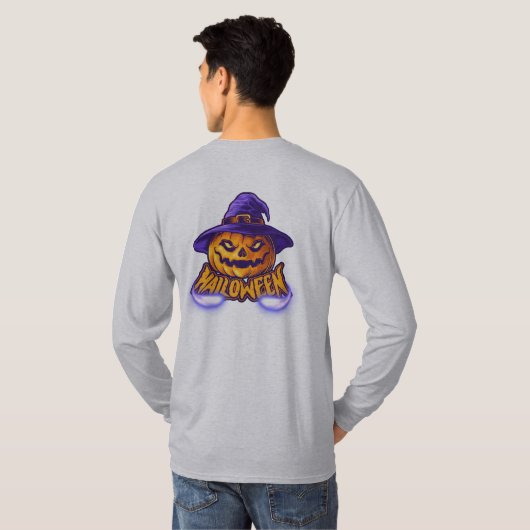 Gelukkig Halloween Verschrikkelijke Jack T-shirt (Achterkant volledig)