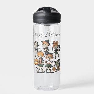 Gelukkig Halloween Vintage Kinderen Illustratie Waterfles