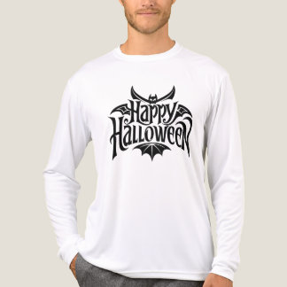 Gelukkig Halloween vleermuis typografie Tri-Blend Shirt