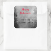 Gelukkig Halloween Vollemaan en Raaf Custom Sticke Vierkante Sticker (Tas)